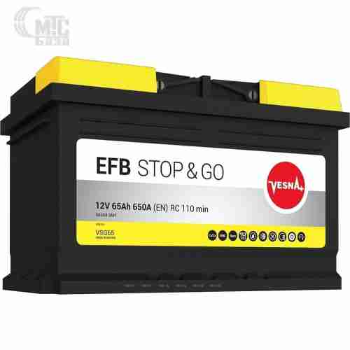 Аккумулятор Vesna  EFB Stop&Go [313065] 6СТ- 65 Ач R EN680 А 278x175x190 мм